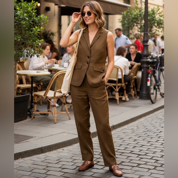 Zara Pants - Zara Brown Sleeveless Pantsuit